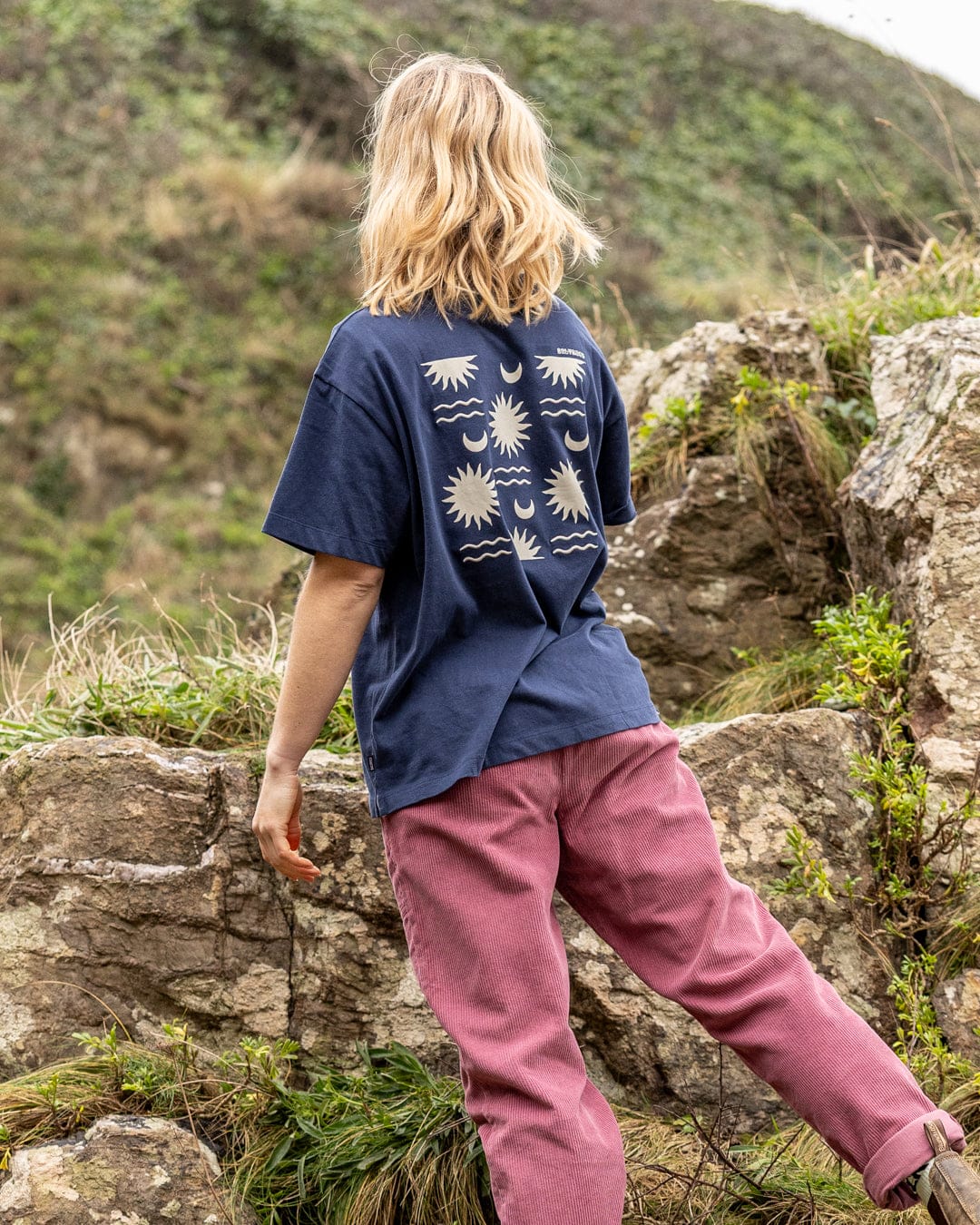 Equinox - Womens Oversized Short Sleeve T-Shirt - Blue