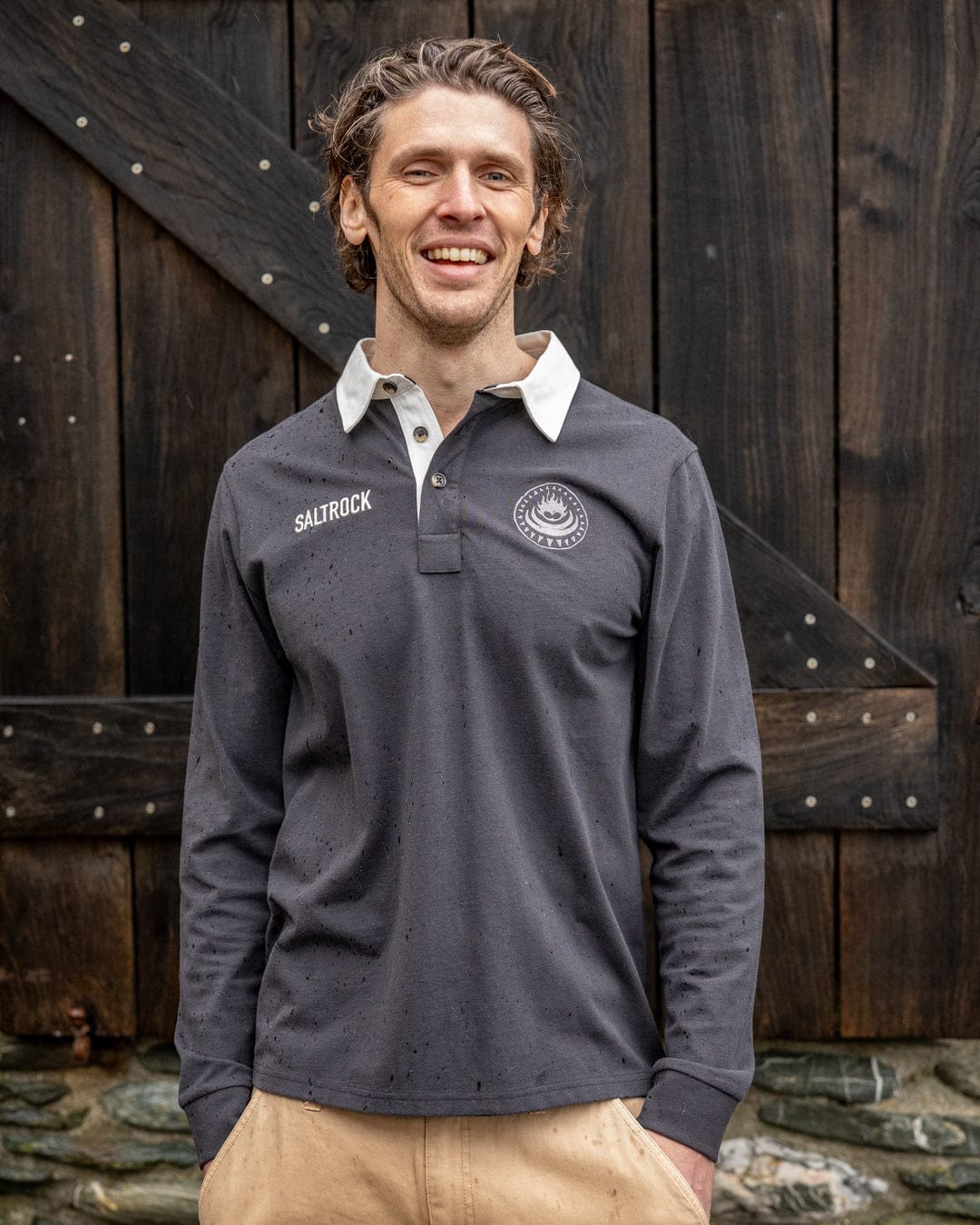 Rugby Field Notes - Mens Long Sleeve T-Shirt - Dark Grey