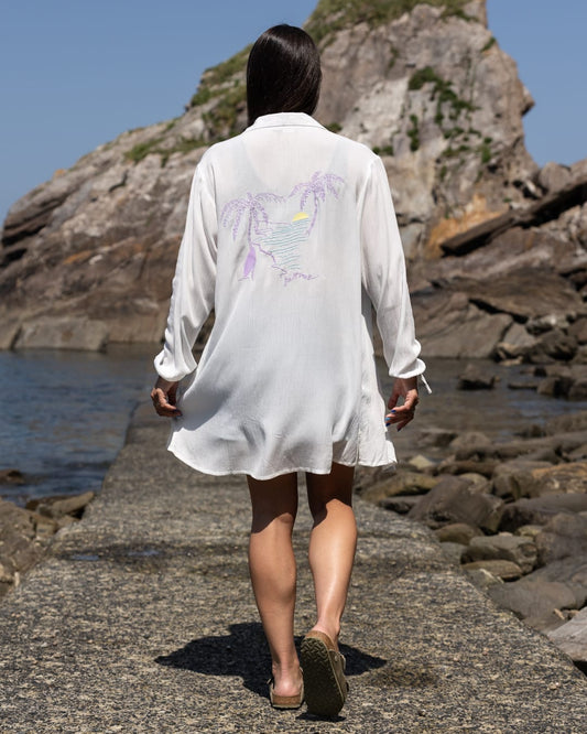 Saltwater Womens Oversize Beach Shirt in Cream