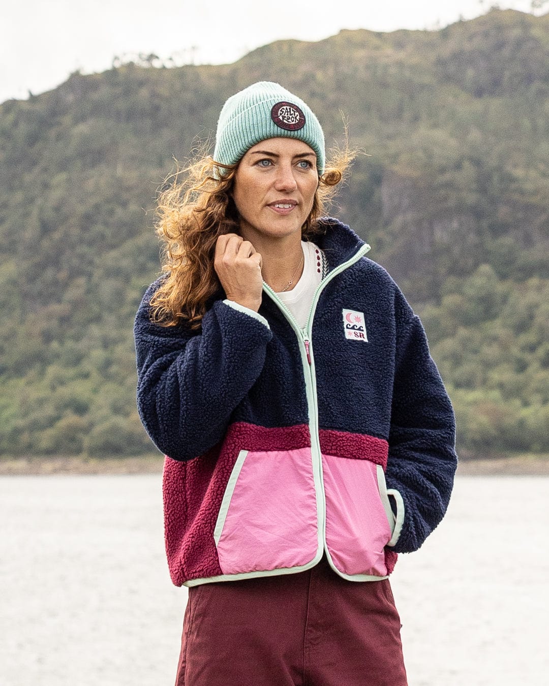 Emery Star - Womens Zip Fleece - Blue/Pink