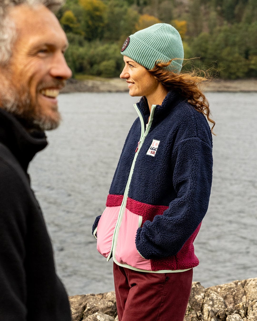 Emery Star - Womens Zip Fleece - Blue/Pink