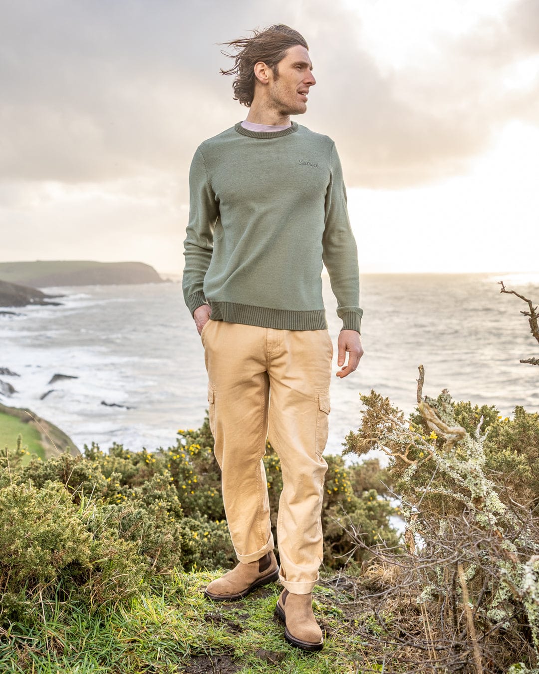 Callum - Mens Knitted Jumper - Green