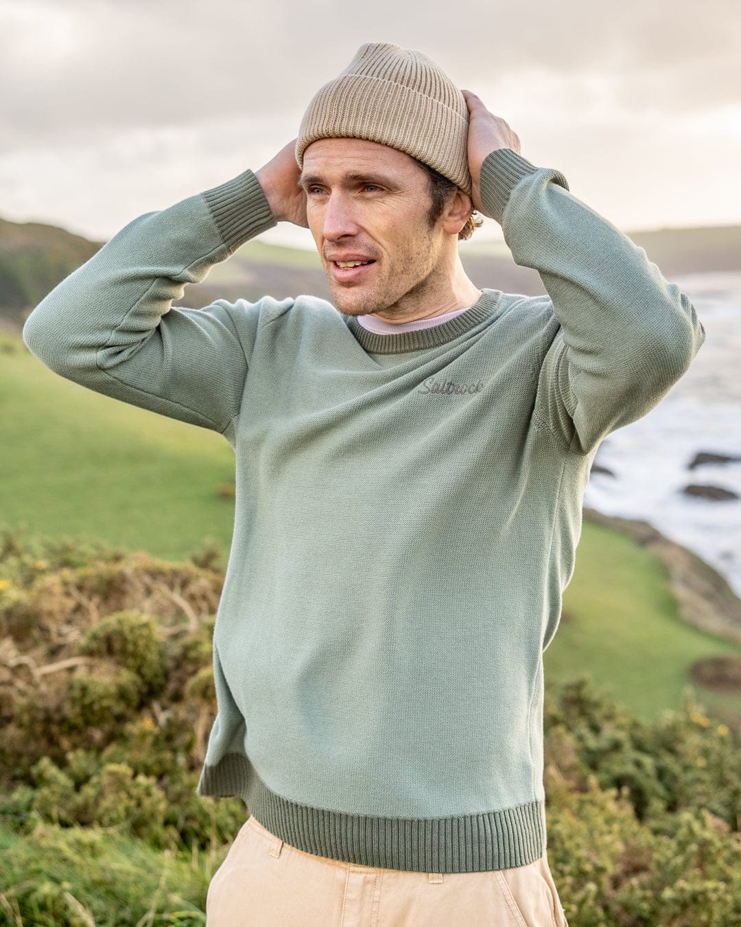 Callum - Mens Knitted Jumper - Green