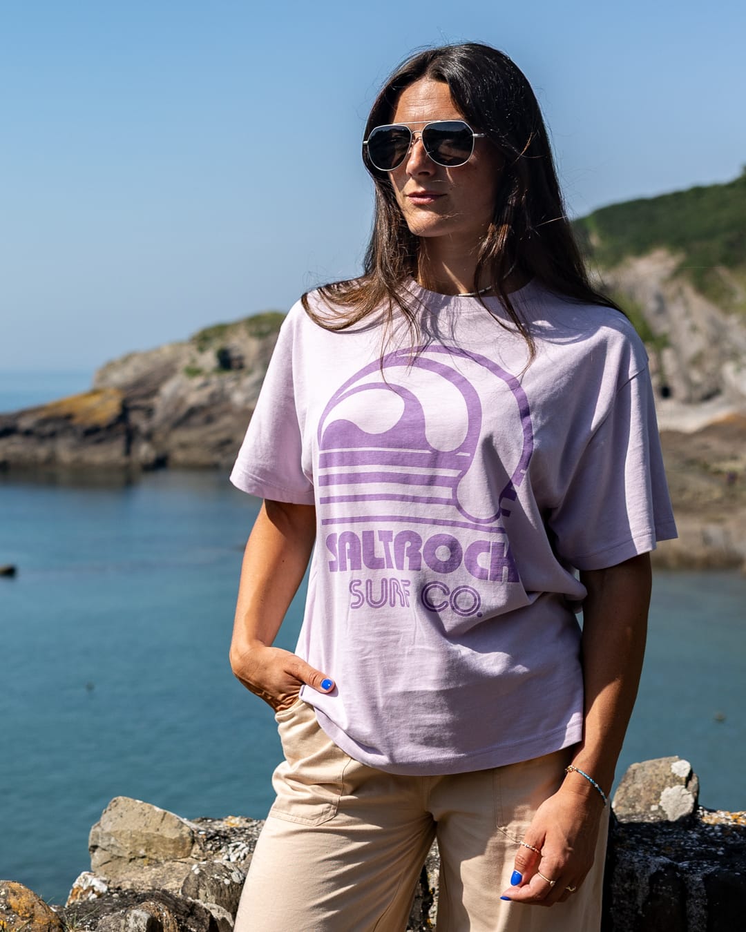 Barrel Surf Womens Short Sleeve Tee in Purple