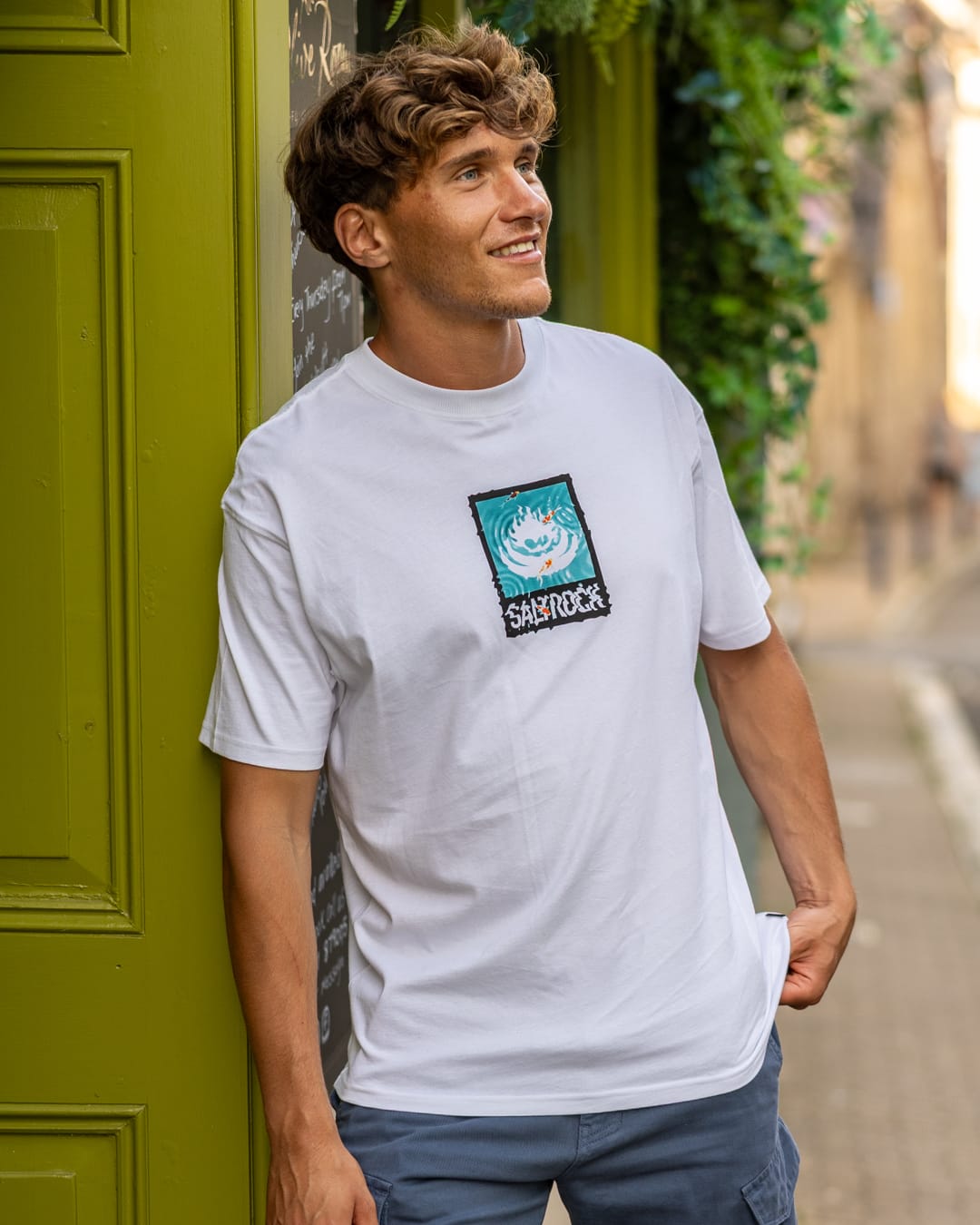 Koi Box Logo Mens Short Sleeve Tee in White
