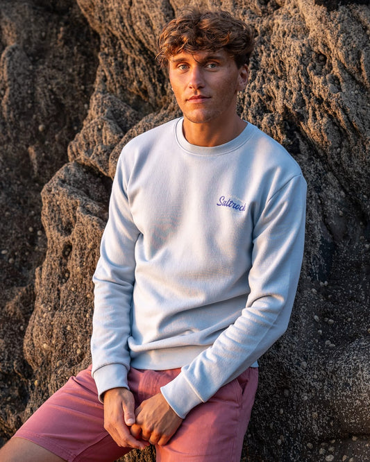Postcard Mens Sweatshirt in Light Blue