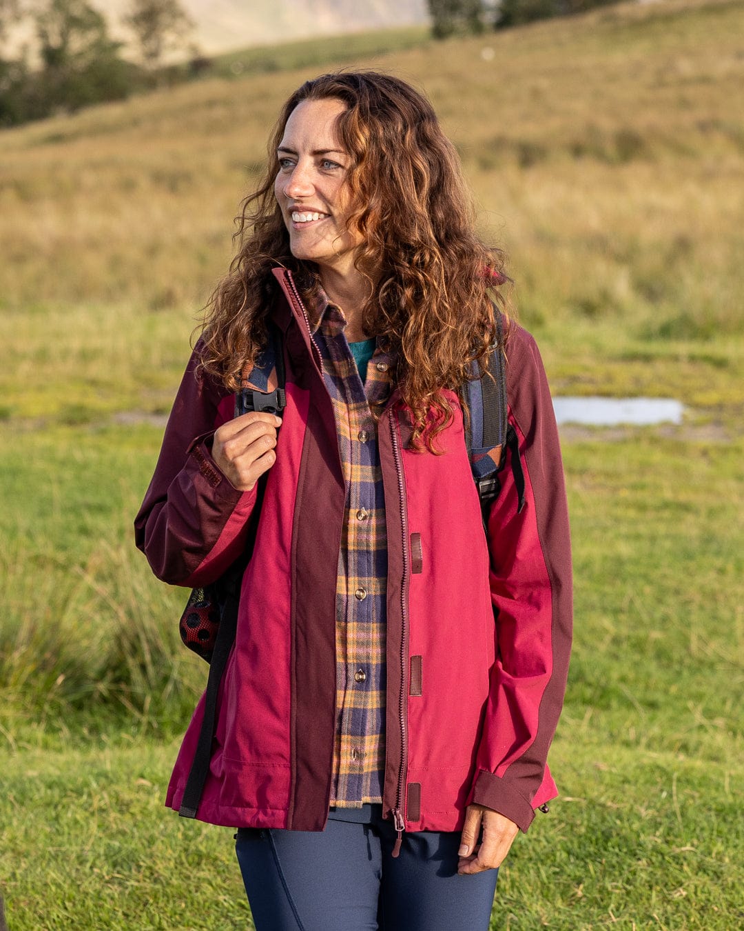 Aubrey Colourblock - Waterproof Jacket - Dark Pink