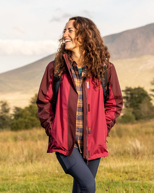 Aubrey Colourblock - Waterproof Jacket - Dark Pink