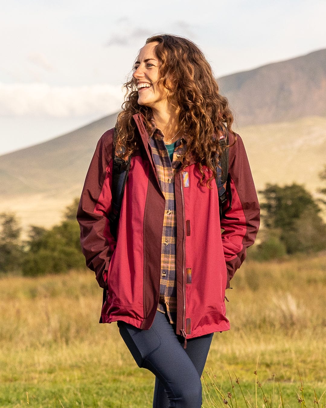 Aubrey Colourblock - Waterproof Jacket - Dark Pink