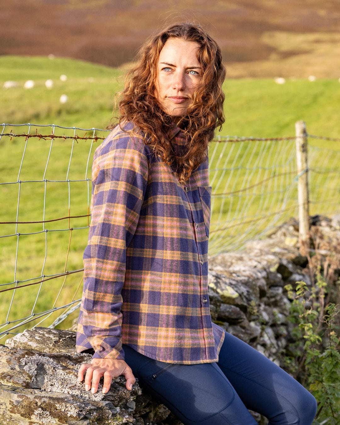 Rosalin - Womens Check Shirt - Purple