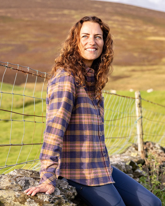 Rosalin - Womens Check Shirt - Purple