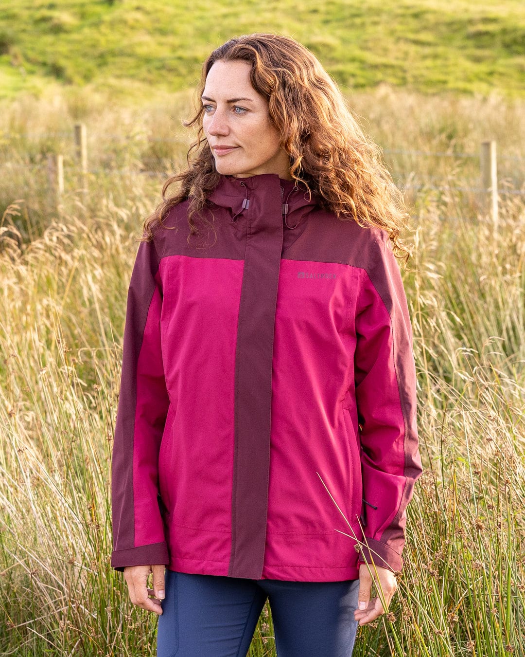 Aubrey Colourblock - Waterproof Jacket - Dark Pink
