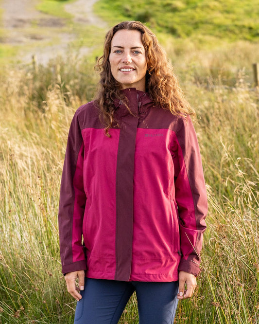 Aubrey Colourblock - Waterproof Jacket - Dark Pink