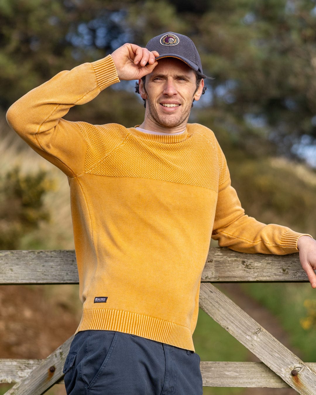 Coombe - Mens Knitted Jumper - Yellow