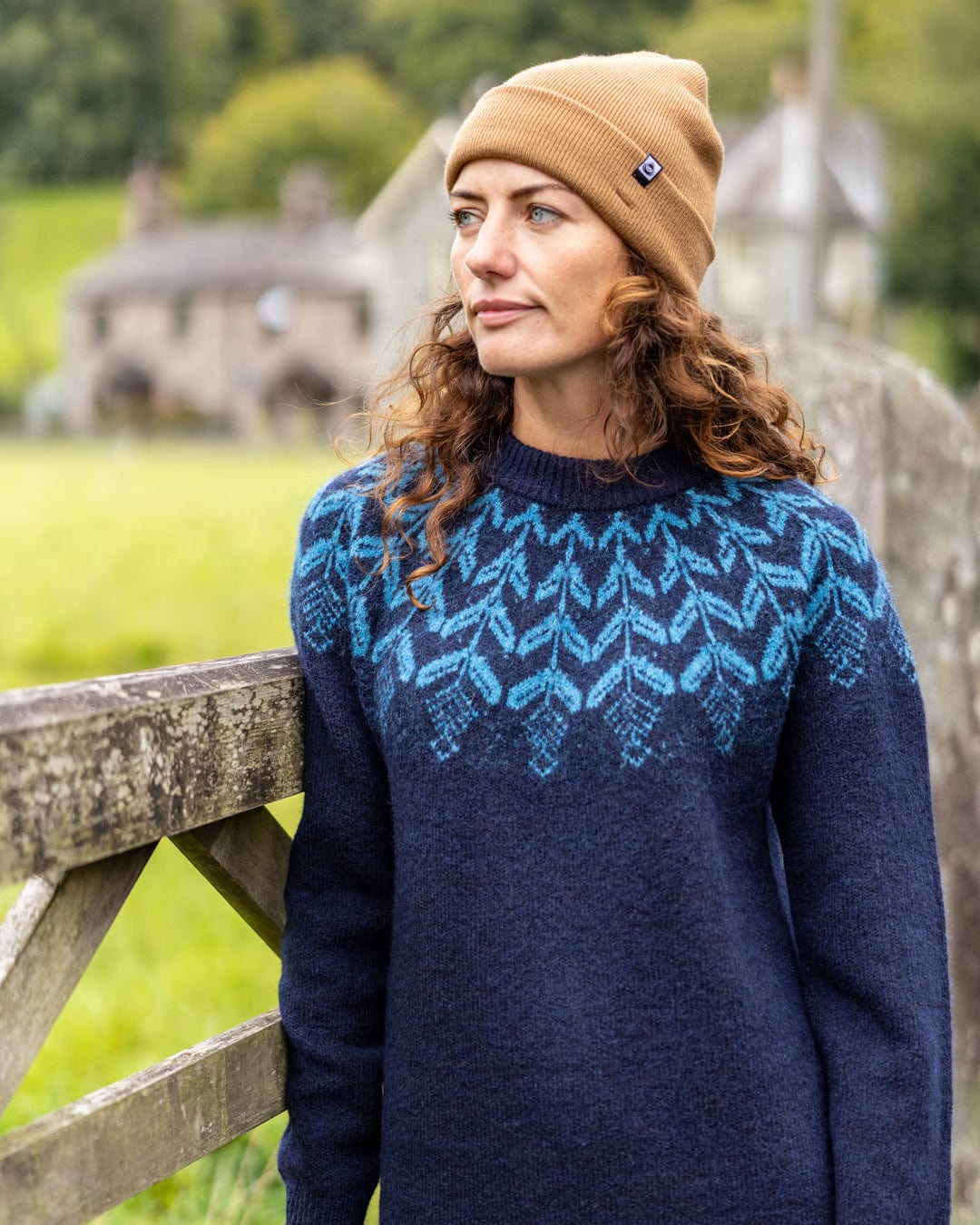 Fairisle - Womens Knitted Dress - Blue