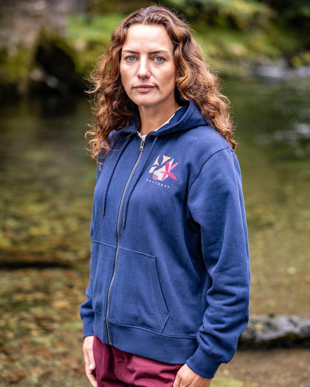 Balance Wild - Womens Zip Hoodie - Blue