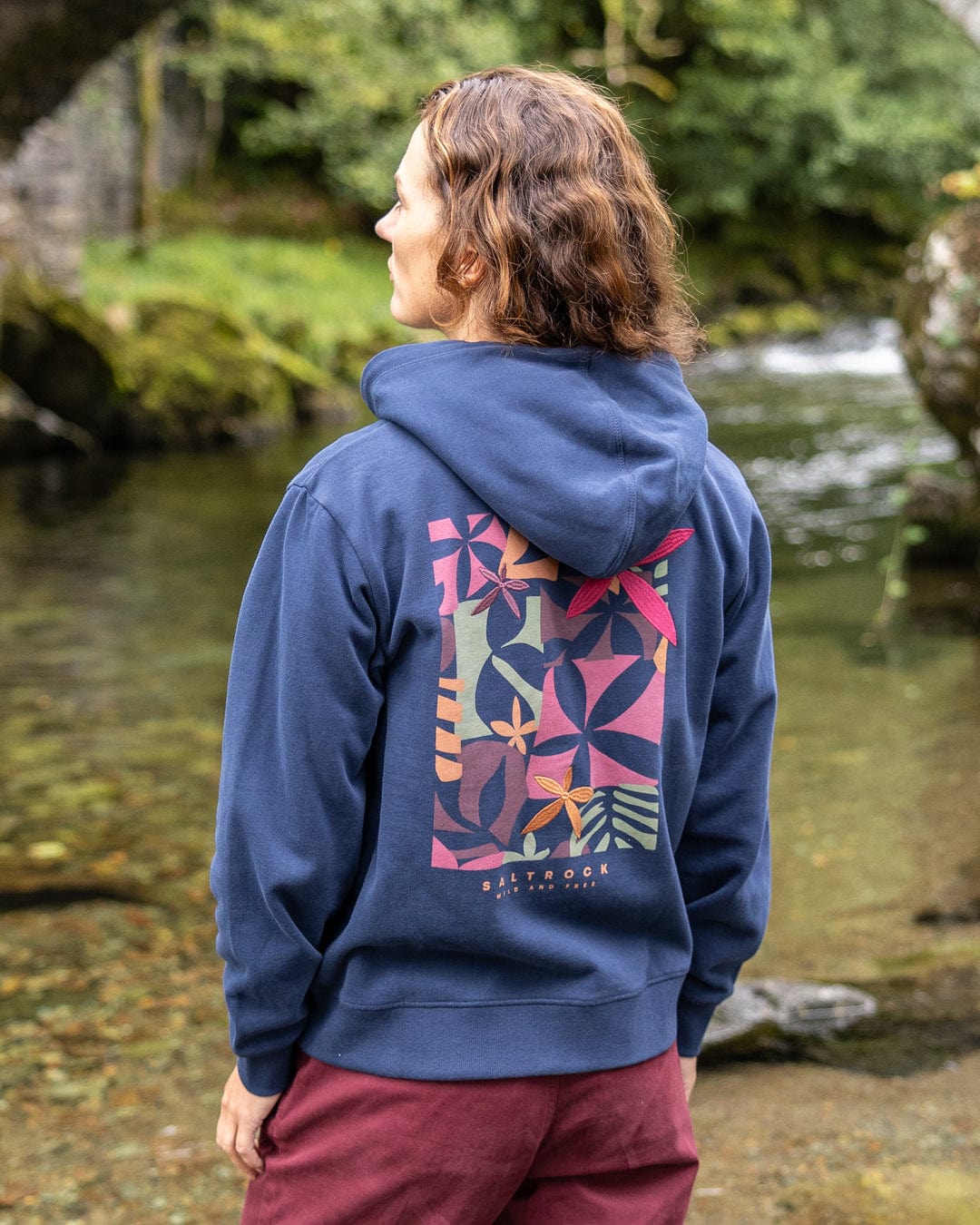 Balance Wild - Womens Zip Hoodie - Blue