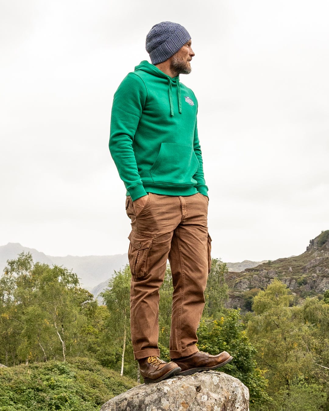 Heritage Shield - Mens Pop Hoodie - Green