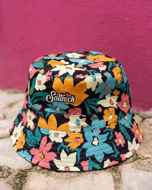 Holidaze - Floral Reversible Bucket Hat - Blue