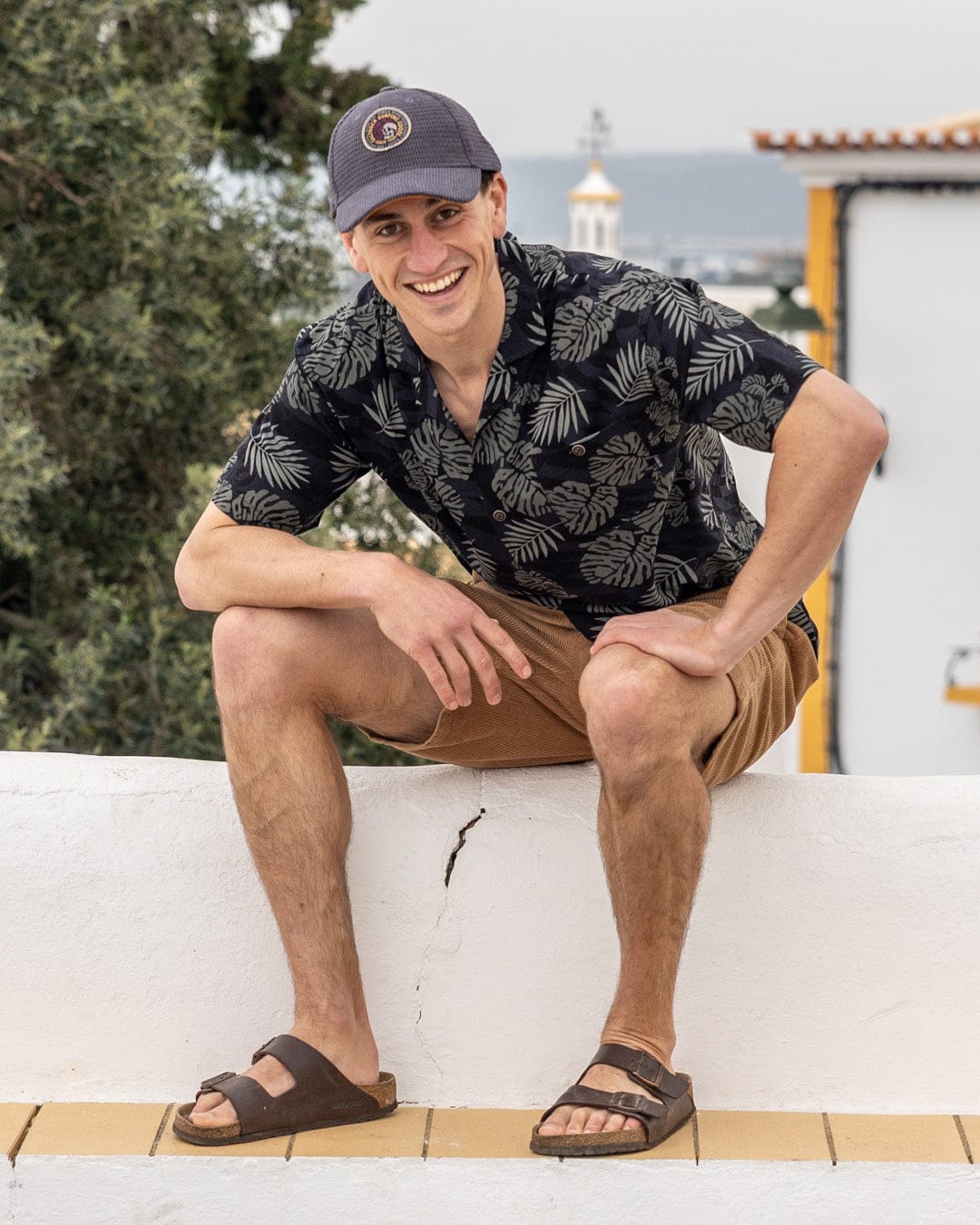 Warp Surf Resort Mens Oversized Short Sleeve Shirt in Dark Grey