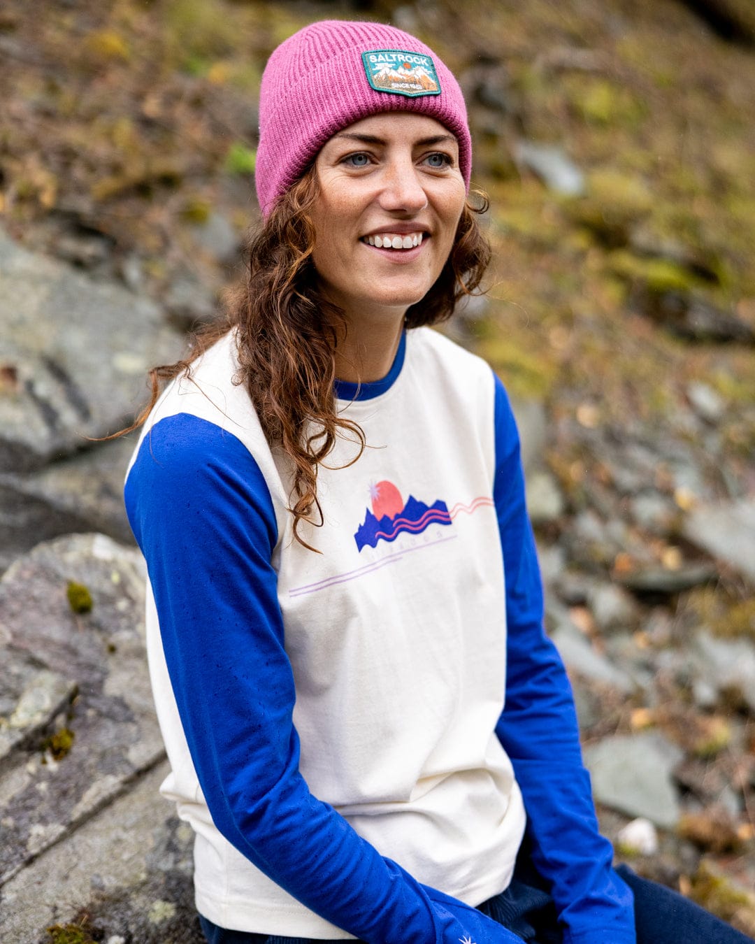 Horizon Stripe - Womens Long Sleeve T-Shirt - Blue