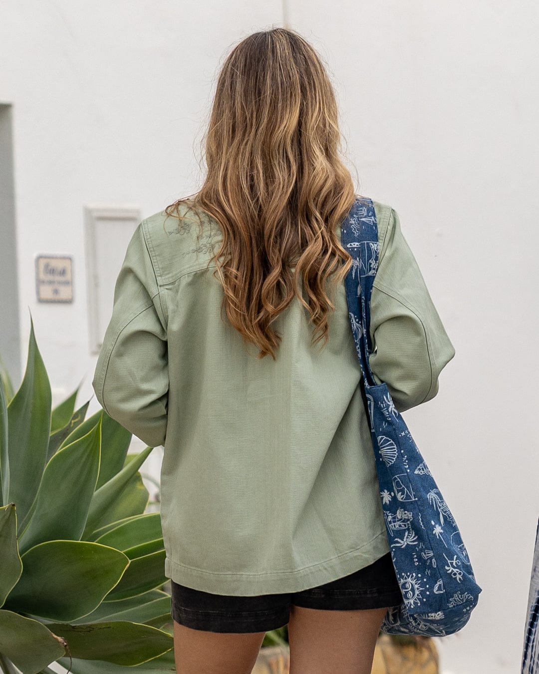Braelyn Womens Twill Casual Jacket in Light Green