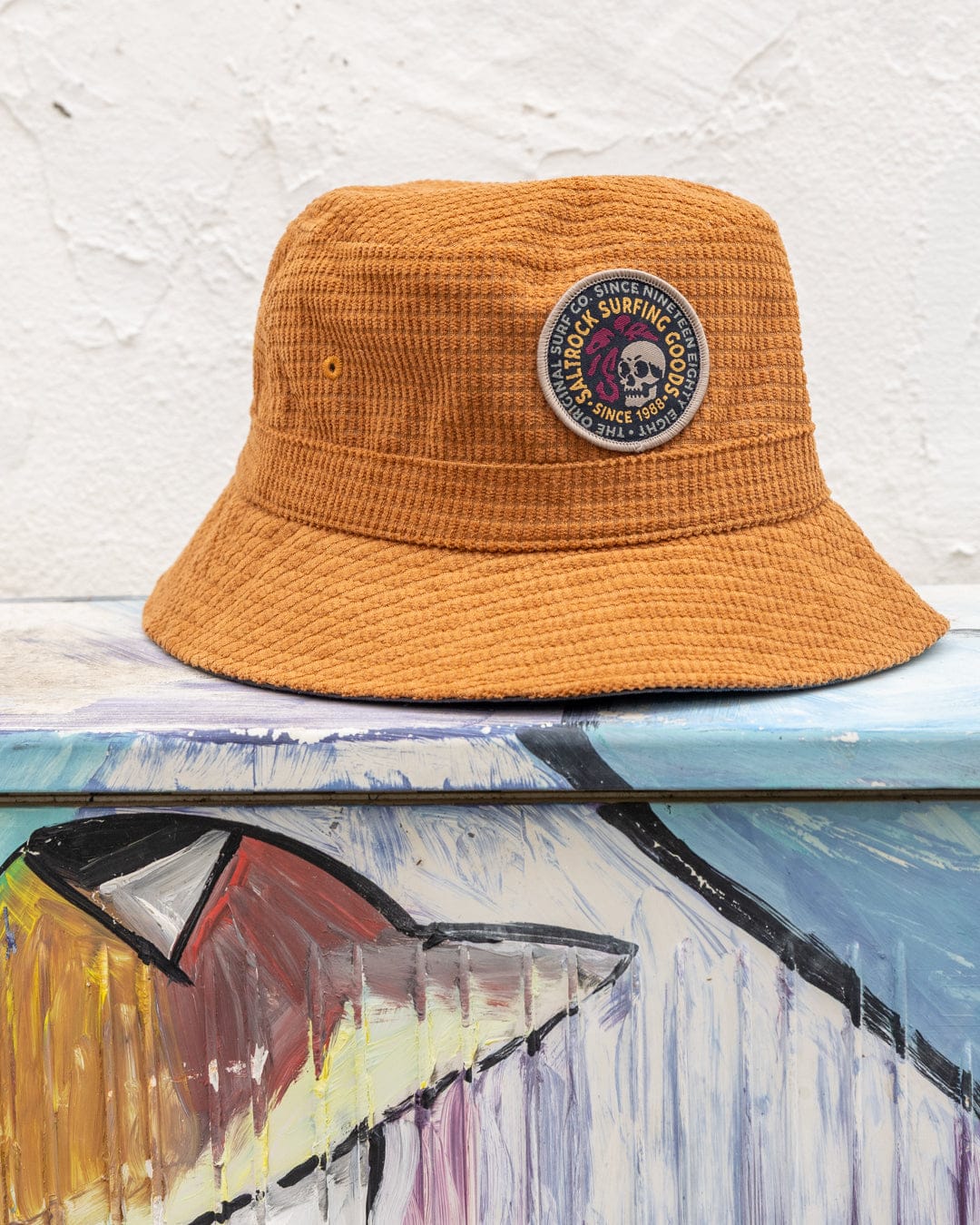 Trail Cord Square Bucket Hat in Orange