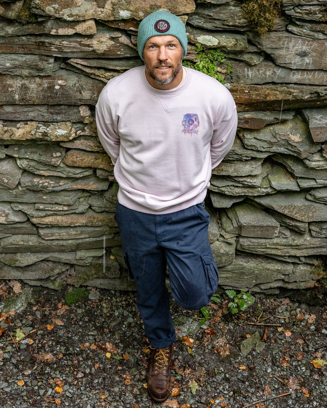 Wave Running - Mens Pop Hoodie - Light Grey