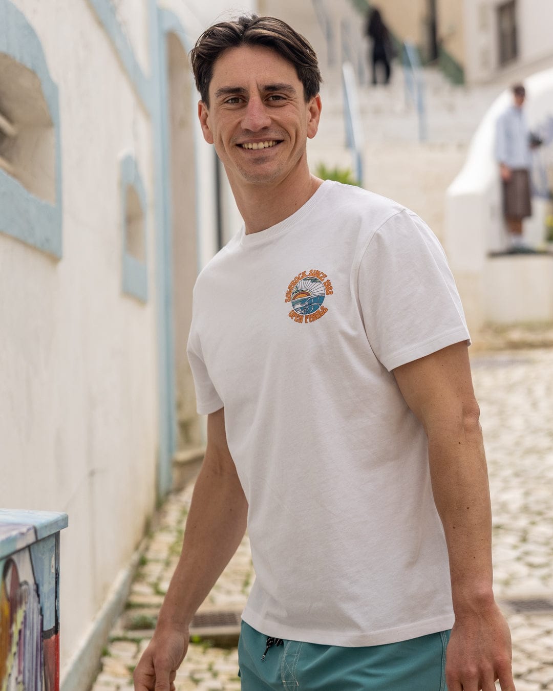 Open Finals Mens Short Sleeve T-Shirt in White