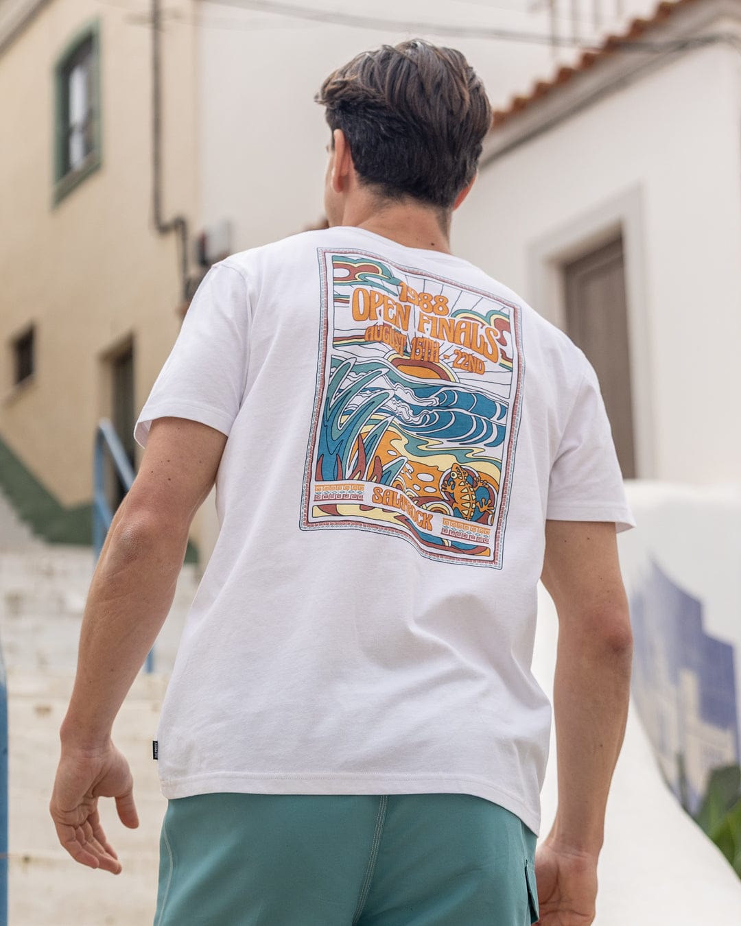 Open Finals Mens Short Sleeve T-Shirt in White