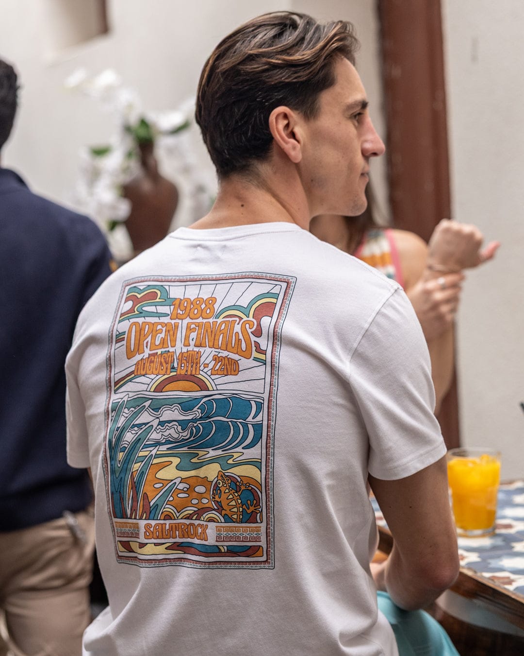 Open Finals Mens Short Sleeve T-Shirt in White