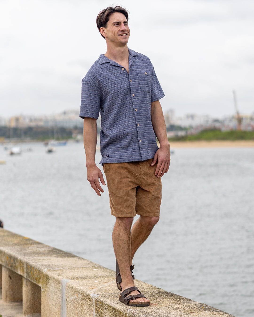 Resort Shirt Mens Short Sleeve Shirt in Blue