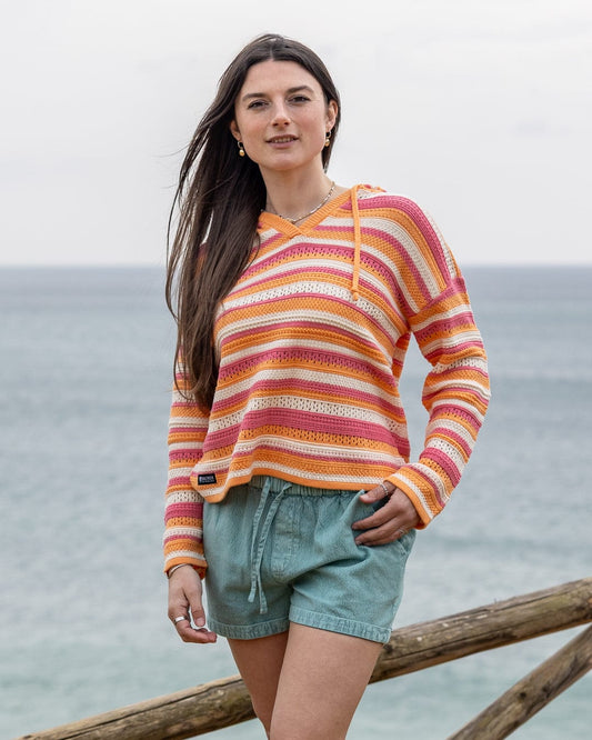 Aurelia - Womens Hooded Jumper - Bright Pink