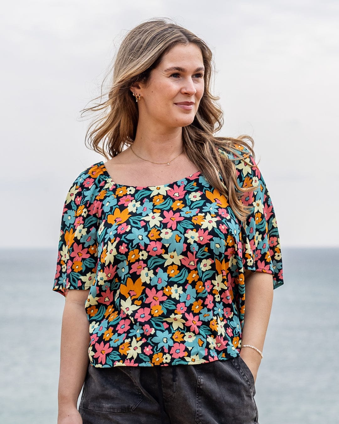 Holidaze Womens Blouse in Multi