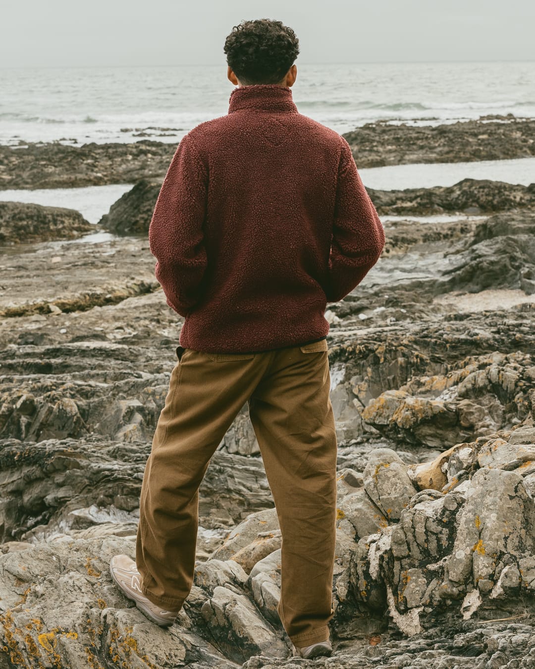 Wye Nep Mens Zip Fleece in Red