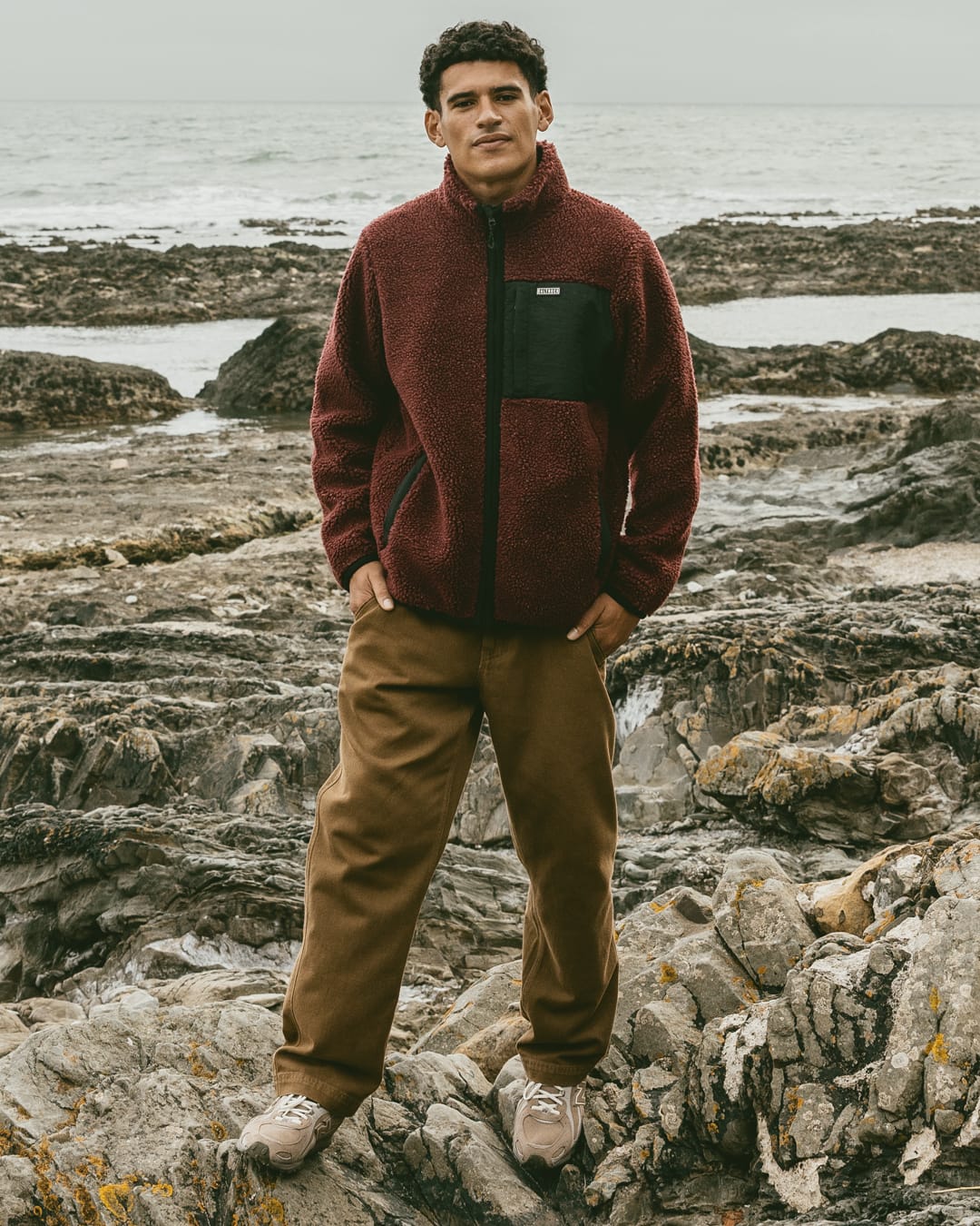 Wye Nep Mens Zip Fleece in Red