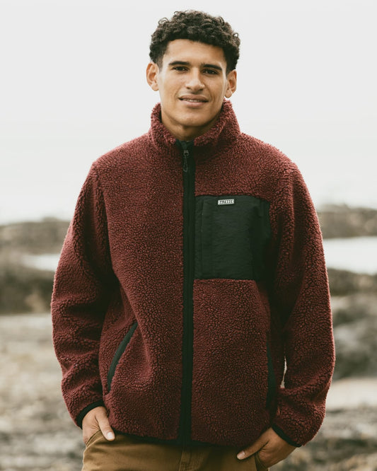 Wye Nep Mens Zip Fleece in Red