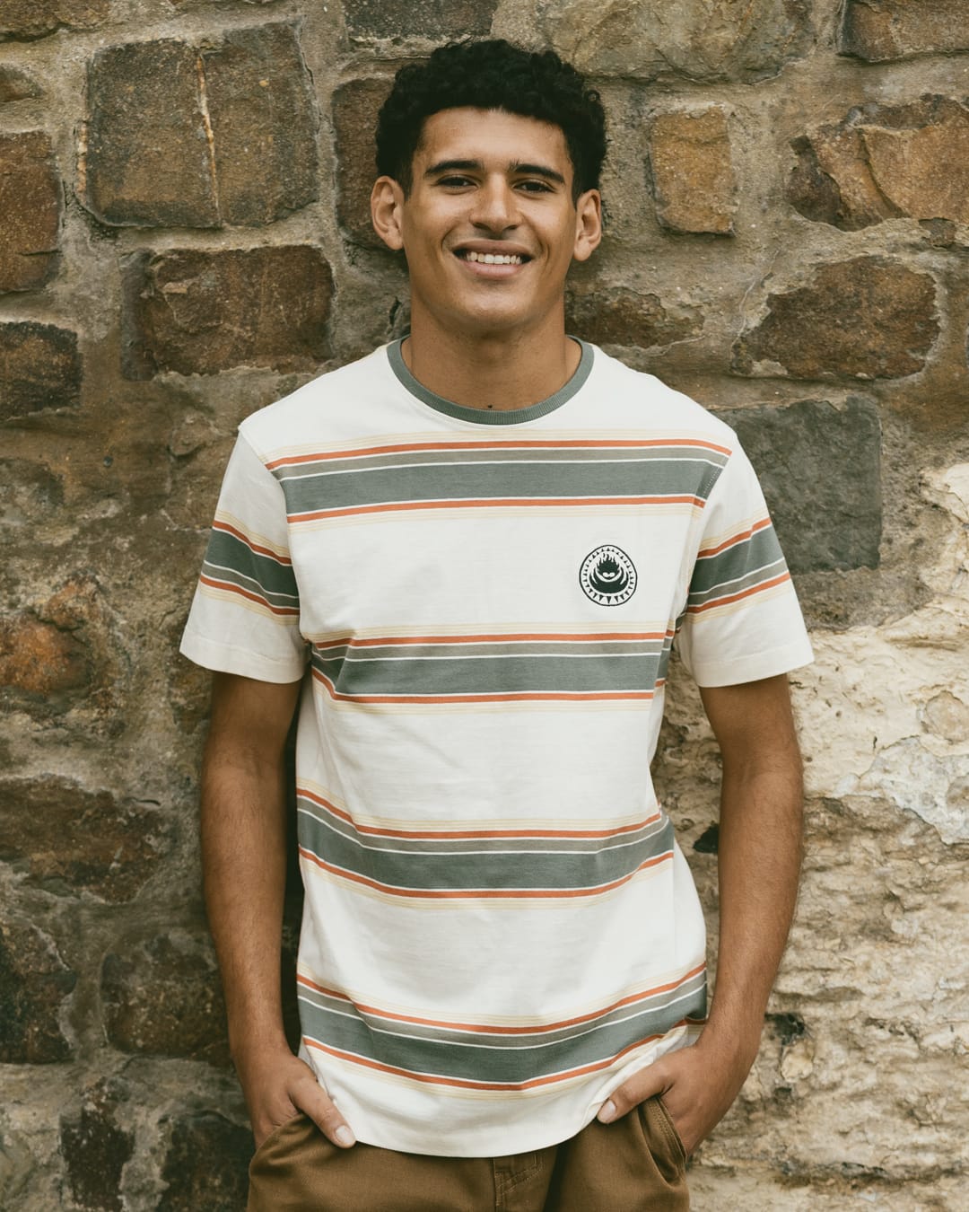 Race Heritage Mens T-Shirt in in Cream/Green