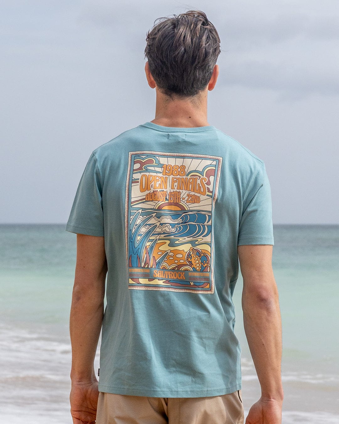 Open Finals Mens Short Sleeve T-Shirt in Blue