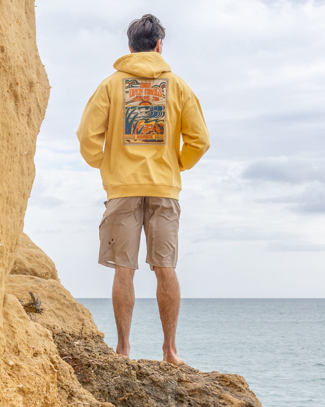 Open Finals Mens Pop Hoodie in Yellow