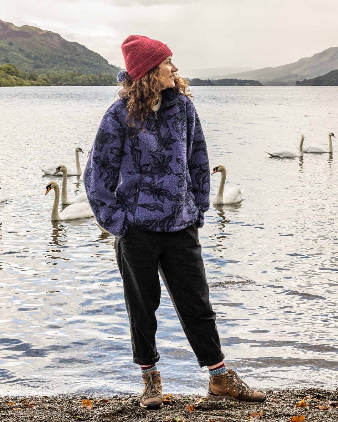 Autumn - Womens Hooded Fleece - Purple