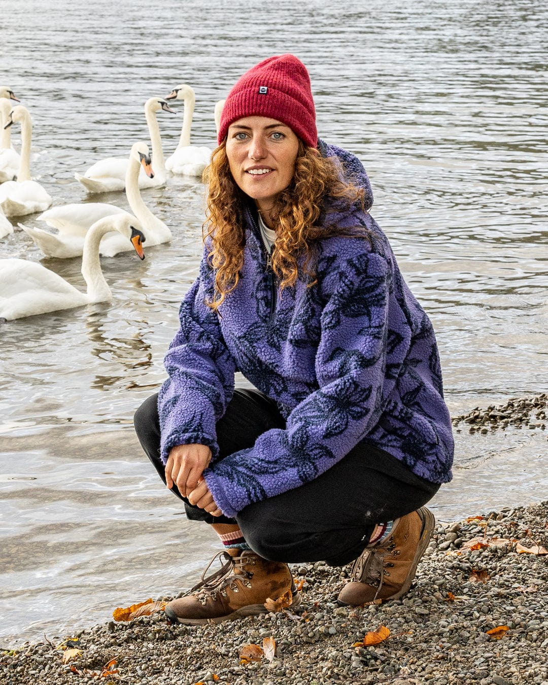 Autumn - Womens Hooded Fleece - Purple