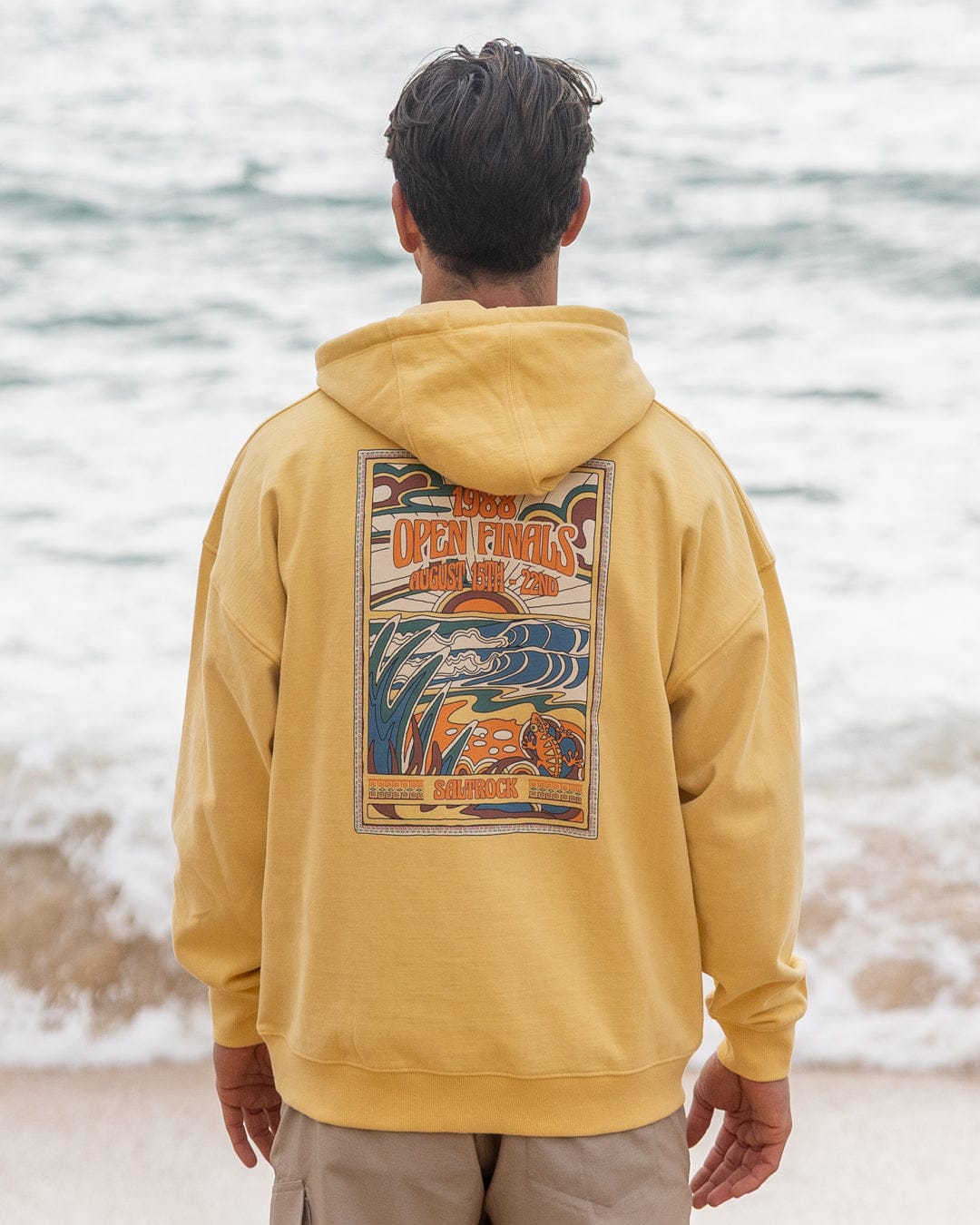 Open Finals Mens Pop Hoodie in Yellow
