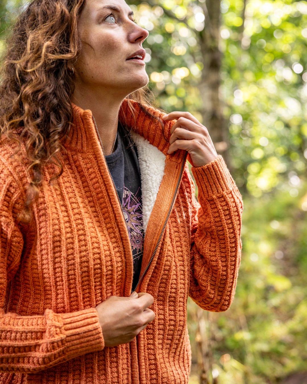 Rupa - Borg Lined Knit - Orange