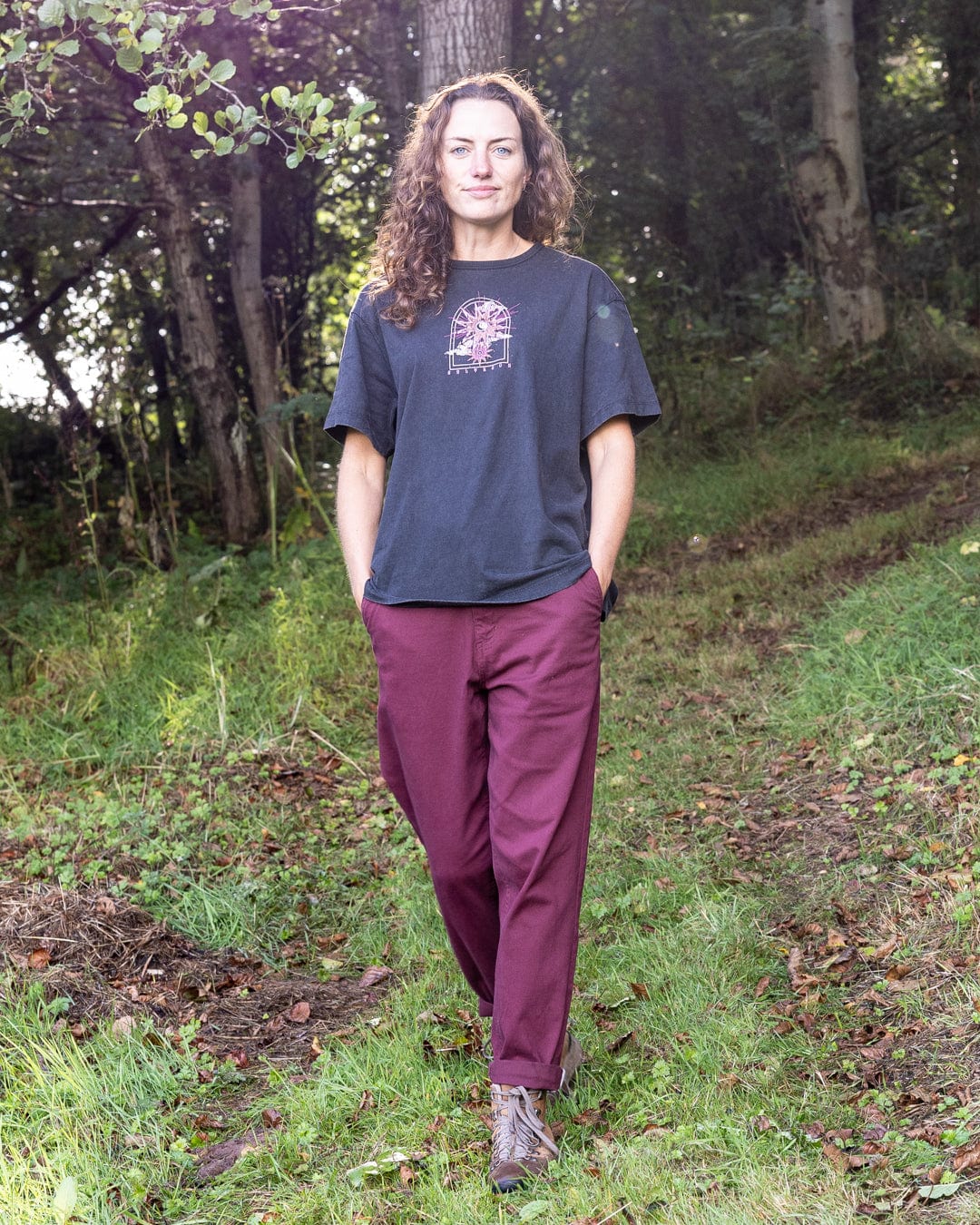 Eclipse Back - Womens Oversized Short Sleeve T-Shirt - Black