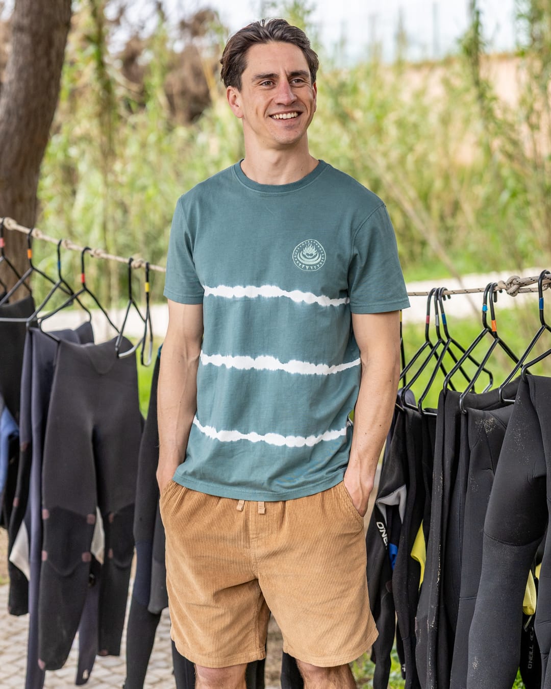 Origin Flame Mens Td Short Sleeve T-Shirt in Light Green