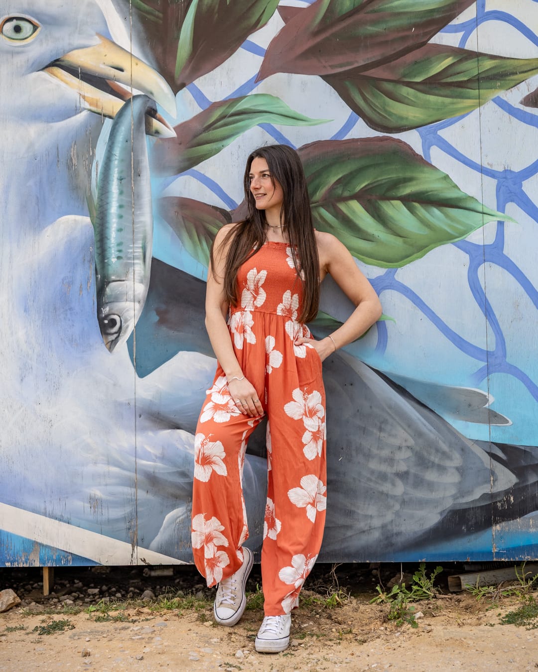 Mandaram Womens Playsuit in Light Orange