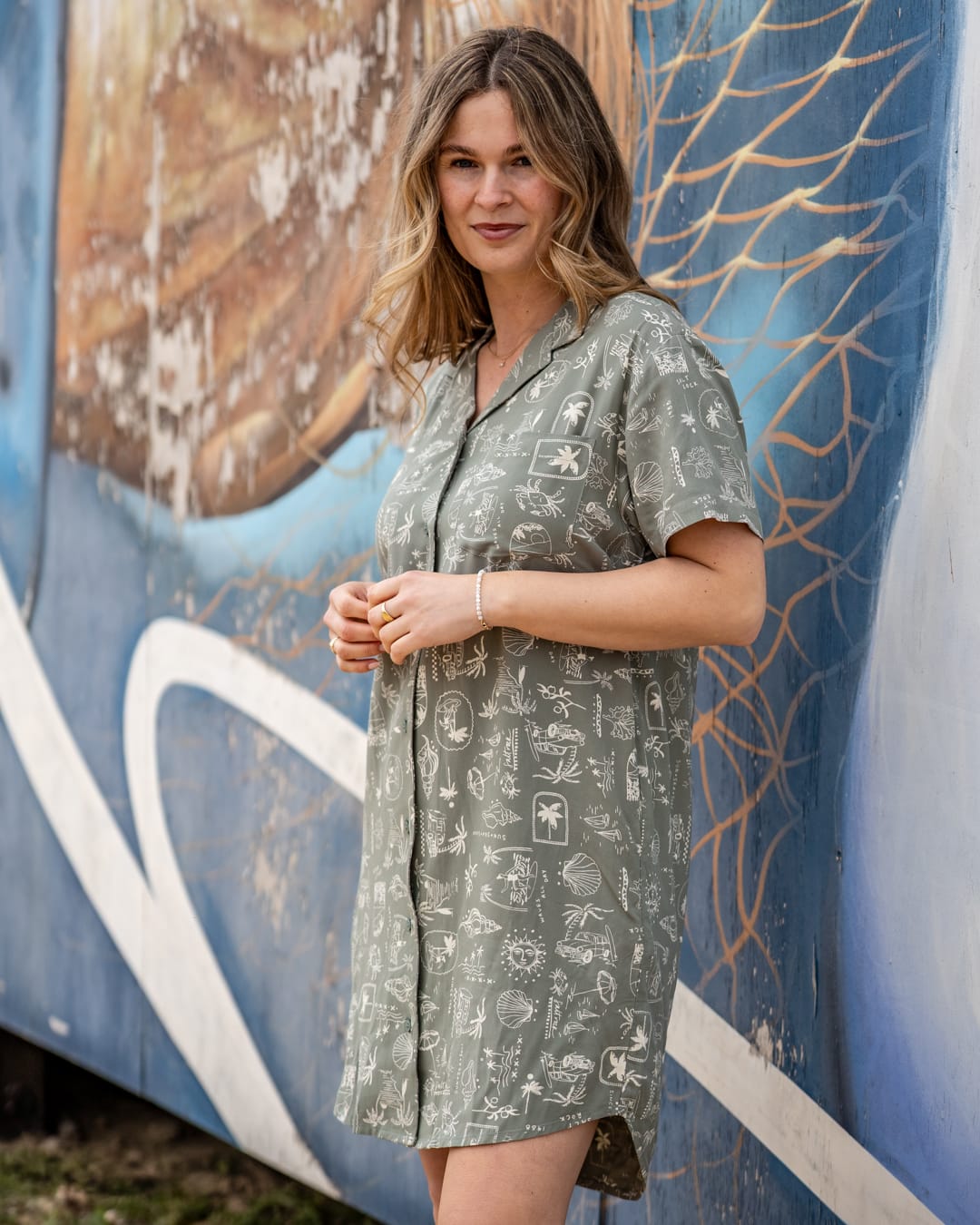 Island Life Womens Dress Light Green