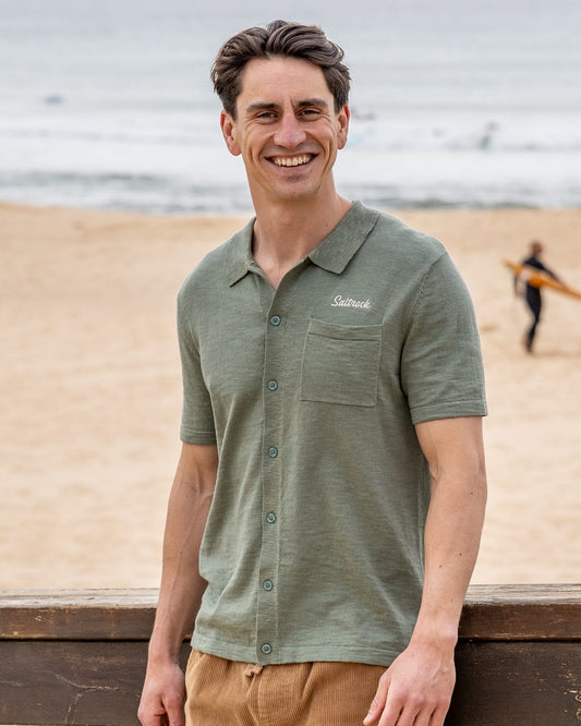 Caspian Men Short Sleeve Shirt in Light Green