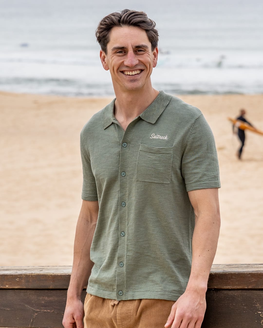 Caspian Men Short Sleeve Shirt in Light Green